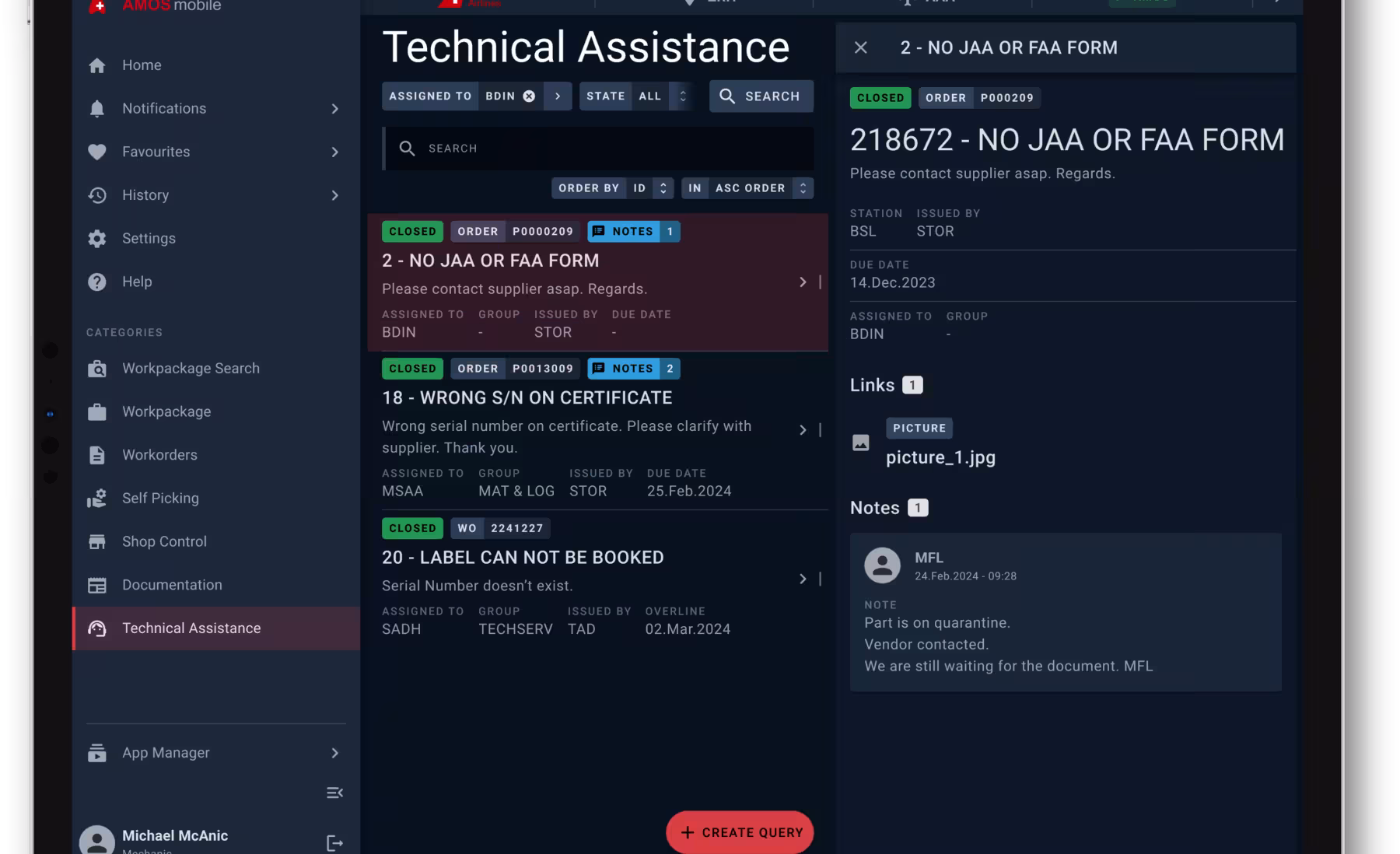 Screenshot AMOSmobile/EXEC
